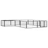 12-Panel Dog Playpen Black 39.4"x19.7" Powder-coated Steel