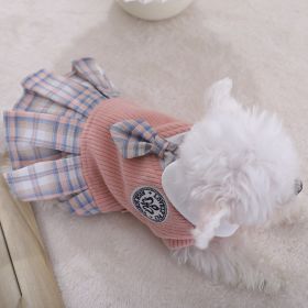 Sweet Bowknot Dog Sweater Dress; Winter Warm Pet Clothes; Costume For Small Medium Large Dog & Cat (Color: pink, size: XL)